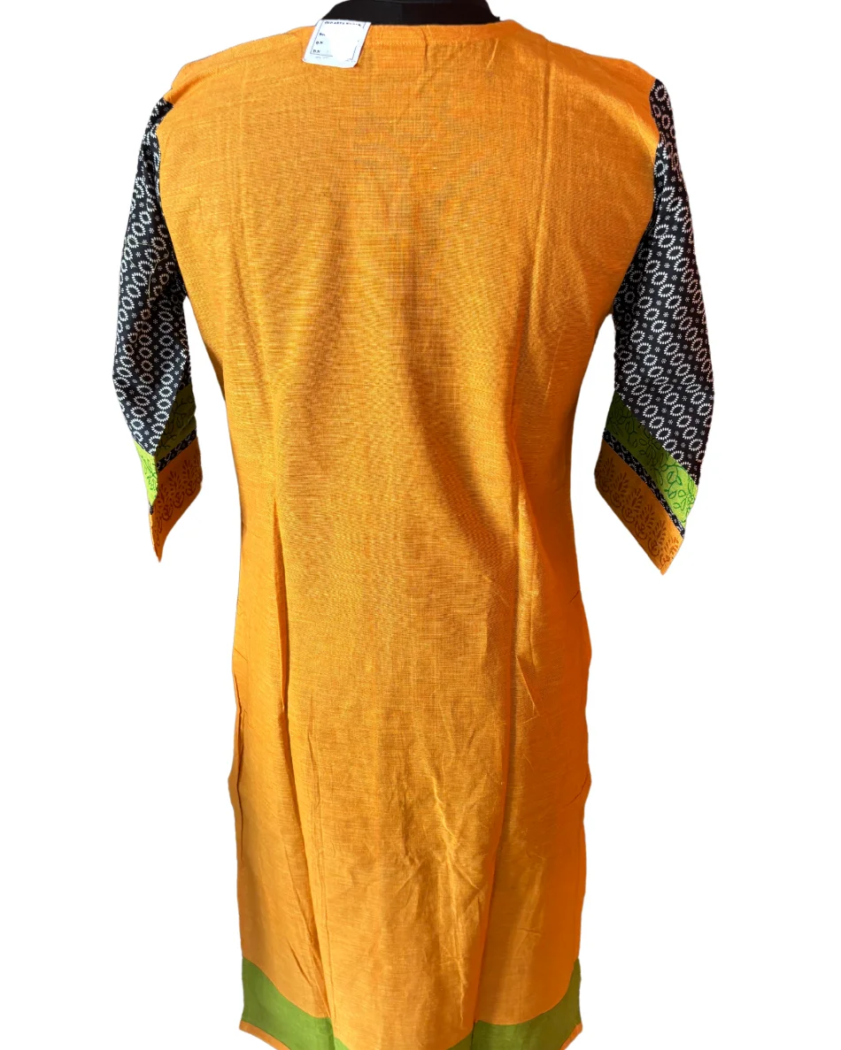 Rayon Cotton Kurti with Print and Patch work, along with lace for Women - Image 2