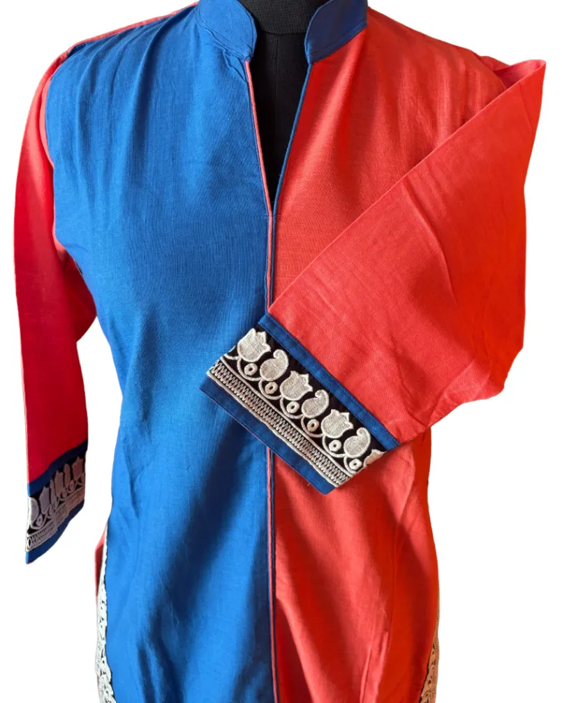 Cotton Straight Kurti with Collar Neck and Thread work for Women - Image 4