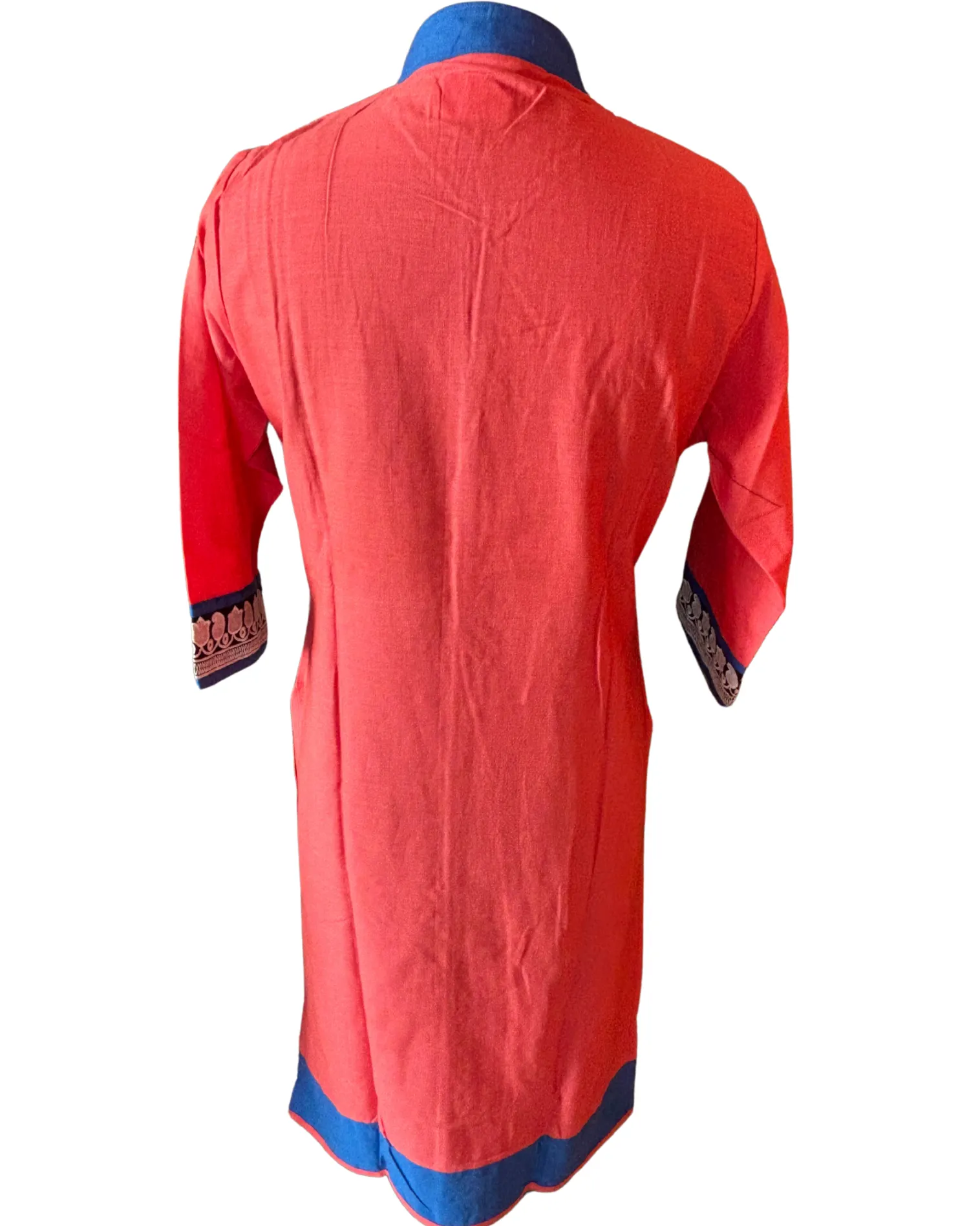 Cotton Straight Kurti with Collar Neck and Thread work for Women - Image 2
